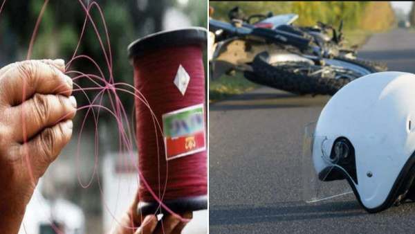 மேம்பாலத்தில் எமனாகி கழுத்தை அறுத்த மாஞ்சா நூல்.. மனைவி, மகளின் கண்முன்னே துடிதுடித்து இறந்த இளைஞர்