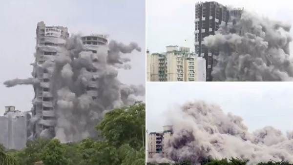 மெய் சிலிர்க்கும்.. நொய்டாவில் கட்டிடம் தகர்ப்பு.. அருகிலிருந்து எடுக்கப்பட்ட வீடியோ.. இதை பாருங்க!