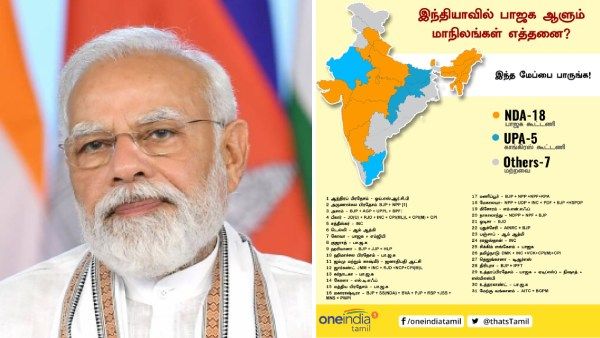 இதுதான் இப்போ இந்தியா மேப்.. மெஜாரிட்டி காவிதான்.. எத்தனை மாநிலங்களில் பாஜக ஆட்சி.. இதை பாருங்க!
