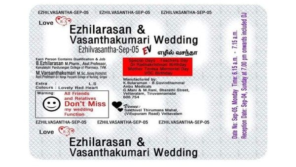 டிரெண்டான மாத்திரை அட்டை வடிவிலான அழைப்பிதழ்.. ஹர்ஷ் கோயங்காவையே திரும்பி பார்க்க வைத்த தமிழர்!