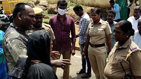 போலீசாரைக் கண்டித்து தீக்குளிக்க முயன்ற தம்பதி... திருச்சி ஆட்சியர் அலுவலகம் முன்பு பரபரப்பு!