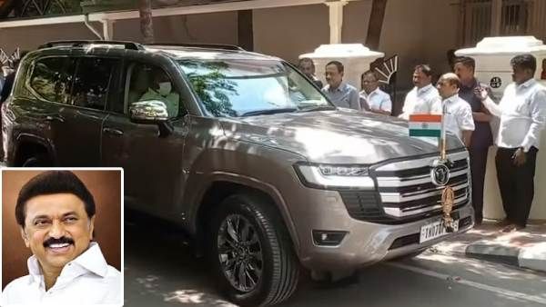 புதிய சொகுசு காரில் அசத்தலாக வந்த முதல்வர் ஸ்டாலின்! மோஸ்ட் வாண்டட் டொயோட்டா லேண்ட் க்ரூசர்
