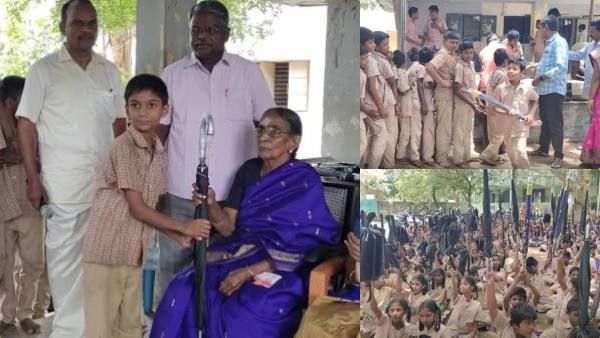 மழை வேற வருது.. புள்ளைங்க பாவம்ல! 800 மாணவர்களுக்கு குடை கொடுத்த தலைமை ஆசிரியர்! சூப்பர் சார்!