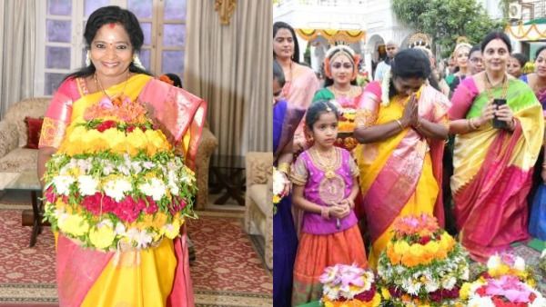 தெலுங்கானா பதுகம்மா விழா.. ராஜ்பவனில் உற்சாகமாக கொண்டாடிய ஆளுநர் தமிழிசை சவுந்தரராஜன்