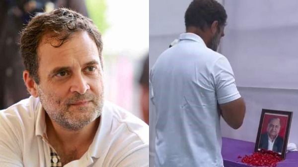 கர்நாடக யாத்திரையில் ராகுல்.. நடுவே வந்த துக்க செய்தி - முலாயம் படத்துக்கு மலர் தூவி மரியாதை