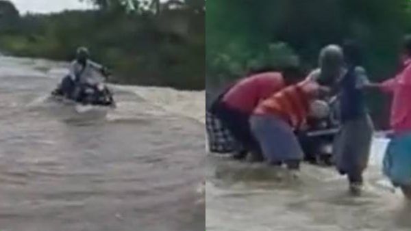 பைக்கோடு வெள்ளத்தில் சிக்கிய நபர்.. மனித சங்கிலி அமைத்து காப்பற்றிய மக்கள்.. ஈரோட்டில் நெகிழ்ச்சி