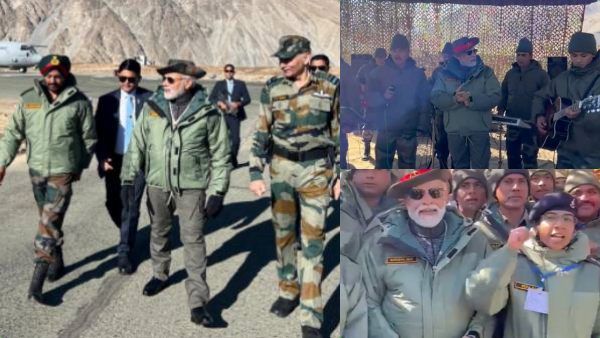 பாதுகாப்பு படை வீரர்களுடன் தீபாவளி கொண்டாட்டம்! கார்கில் சென்ற பிரதமர் மோடி! தொடரும் 9வது ஆண்டு!