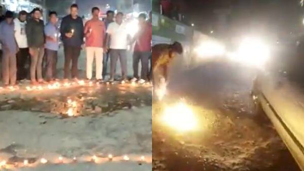 ராத்திரி நேரம்.. நடுரோட்டில் எரிந்த தீபங்கள்.. குழம்பிய அதிகாரிகள்..குட்டுவைத்த மக்கள்