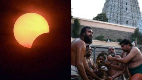சூரிய கிரகணம்.. தோஷம் நீங்க கோவில்களில் பரிகார பூஜைகள்..திருவண்ணாமலை, நெல்லையில் தீர்த்தவாரி