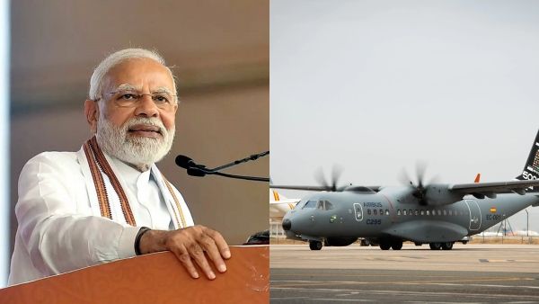 குஜராத்: மோடி ரொம்ப பிஸி- நேற்று வேலைவாய்ப்பு முகாம்.. இன்று ராணுவ விமான தொழிற்சாலைக்கு அடிக்கல்!