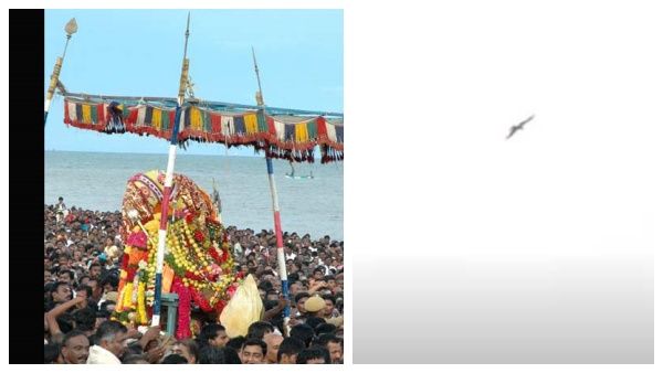 சூரசம்ஹாரம்..திருச்செந்தூர் கடற்கரை வானத்தில் வட்டமிட்ட கருடன்.. பக்தர்கள் பரவசம்..அரோகரா முழக்கம்