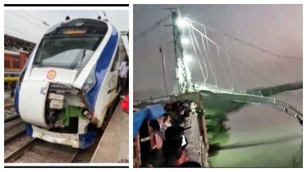 மாடு முட்டி உடையும் ரயில்..மனுசன் ஆட்டுனா விழும் பாலம்! இதுதான் குஜராத் மாடலா? விளாசும் நெட்டிசன்ஸ்!