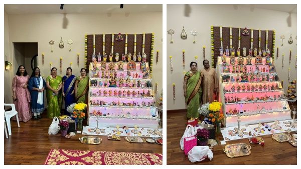 7 படிகளில் கொலு.. லட்சுமி கடாட்சம்.. அறுசுவை உணவு.. கலிபோர்னியாவில் நவராத்திரி விழா கொண்டாட்டம்