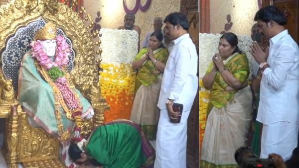 “சாய்பாபா” காலில் விழுந்து.. மகள் செந்தாமரையுடன் மயிலாப்பூர் கோயிலில் துர்கா ஸ்டாலின் வழிபாடு