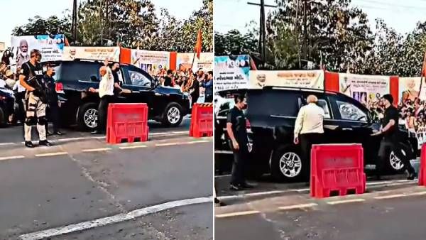 பிரதமர் காரில் ஏற முயன்ற குஜராத் முதல்வர்.. டக்குனு கிட்ட வந்த பாதுகாப்பு படை வீரர்கள்! ஒரே பரபரப்பு