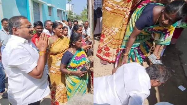 டாஸ்மாக் கடை ஊழியர்களின் காலில் விழுந்து கெஞ்சிய பாமக எம்.எல்.ஏ.. தூக்கிவிட்ட பெண்கள்.. என்னாச்சு?