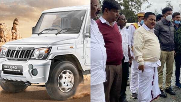 15 அடி பள்ளத்தில் பாயப் பார்த்த கார்! அதிர்ஷ்டவசமாக விபத்திலிருந்து தப்பிய அமைச்சர் ராமச்சந்திரன்!