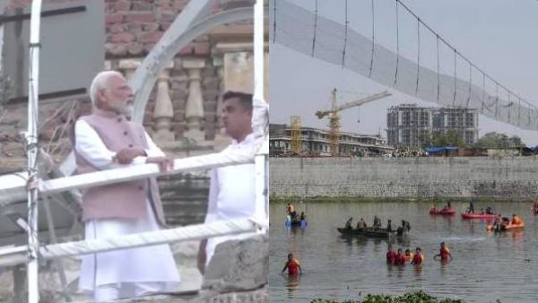 மோர்பியில் மோடி.. நேராக வண்டியை விட்ட பிரதமர்! குஜராத் பாலம் விபத்து நடந்த இடத்தில் நேரில் ஆய்வு