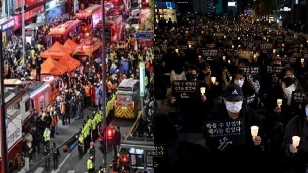 ஹலோவீன் திருவிழாவில் 156 பேர் பலியான சோகம்! தென்கொரிய அதிபர் பதவி விலக வேண்டும்.. வெடித்த போராட்டம்