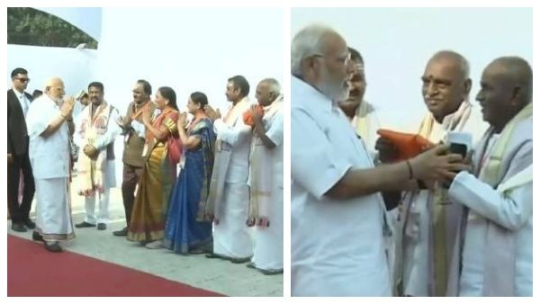 எப்படி இருக்கீங்க?.. இளையராஜாவின் கைகளை இறுக்க பற்றிய பிரதமர் நரேந்திர மோடி.. பூரித்து போன இசைஞானி