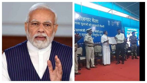 தமிழில் பேசும் பிரதமர்.. மறுபுறம் இந்தி திணிப்பு? ரோஜ்கார் மேளாவில் இந்தி பேனர்.. மீண்டும் சர்ச்சை!