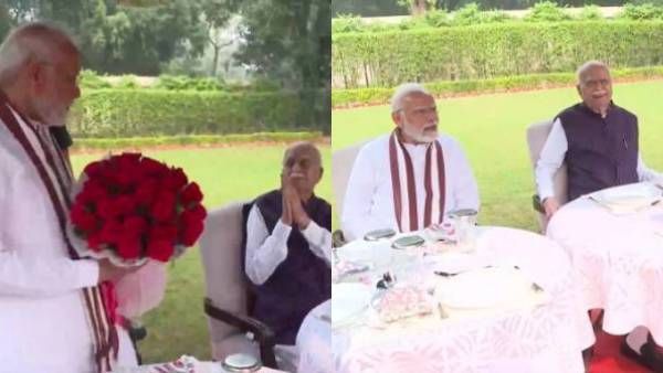 மோடியை பார்த்ததும் ஒரே சிரிப்பு.. 95 வயதிலும் அத்வானி அப்படியே இருக்காரே! நேரில் பிறந்தநாள் வாழ்த்து