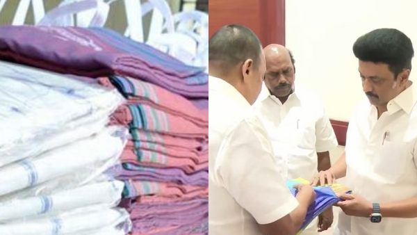 சென்னை அருகே குப்பை வண்டியில் எடுத்துச் செல்லப்பட்டது பொங்கல் பரிசு பொருட்களா? இலவச வேட்டி சேலைகளா?