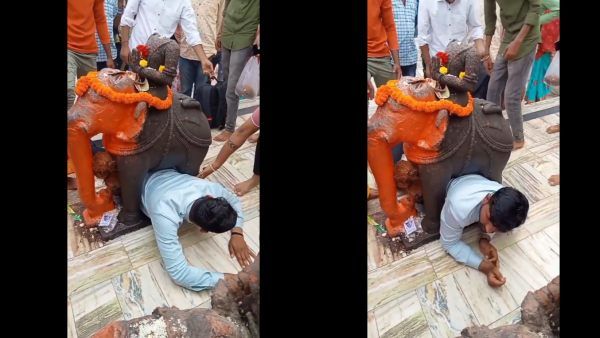 அட கொடுமையே.. சாமி கும்பிட சென்ற பக்தருக்கு இப்படியா நடக்கனும்..எப்படி வந்து மாட்டிருக்காரு பாருங்க!