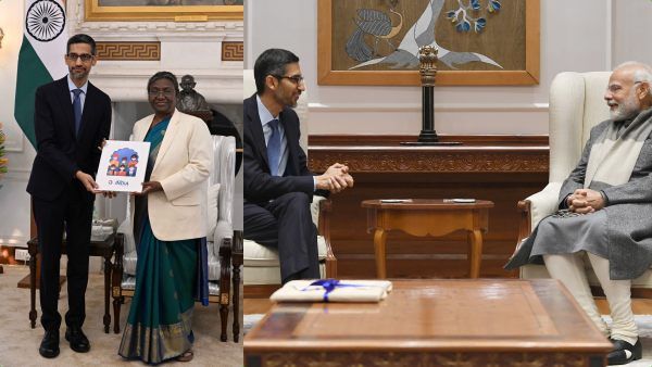 ஜனாதிபதி திரவுபதி முர்மு, பிரதமர் மோடி, கூகுள் தலைமை செயல் அதிகாரி சுந்தர் பிச்சை சந்திப்பு!