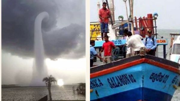 மரக்காணம் அருகே.. கடல் நீரை உறிஞ்சிய 'ராட்சத' மேகம்.. ஆ! மிரண்டுபோன மீனவர்கள்.. திக் வீடியோ