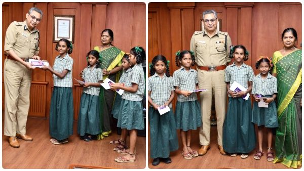 கீழே கிடந்த ரூ.7 ஆயிரம்.. போலீஸில் ஒப்படைத்த பள்ளி மாணவிகள்.. பாராட்டிய சென்னை போலீஸ் கமிஷனர்