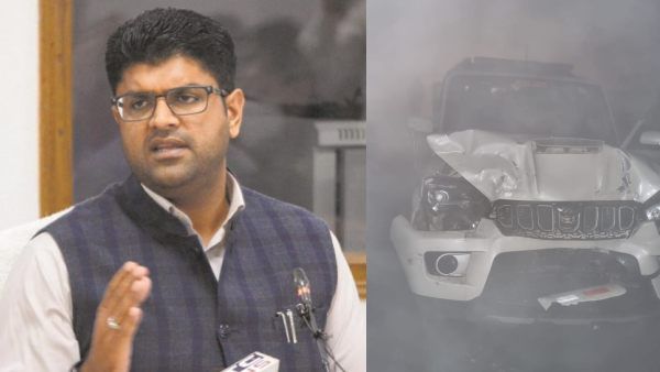 விபத்தில் சிக்கிய ஹரியானா துணை முதல்வர்.. கடும் பனிமூட்டத்தால் மோதிக்கொண்ட வாகனங்கள்! போலீசார் காயம்