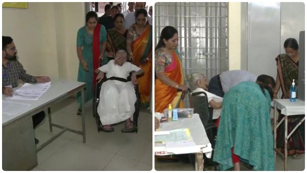 குஜராத் தேர்தல்.. தள்ளாத வயதிலும் ஜனநாயக கடமையாற்றிய பிரதமரின் தாய்.. நெகிழ்ந்த வாக்காளர்கள்