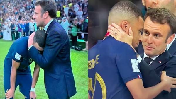 கேமரா முன் தேற்றிய பிரான்ஸ் அதிபர் மேக்ரூன்.. கண்டுக்காமல் திரும்பிய எம்பாபே.. இந்த அவமானம் தேவையா?