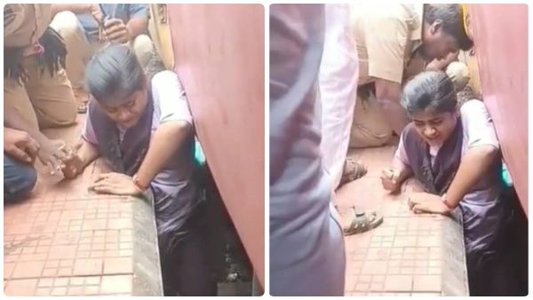ரயிலுக்கும் பிளாட்பாரத்துக்கும் இடையே.. அய்யோ.. அம்மா என கதறி துடித்த இளம்பெண்! உலுக்கும் வீடியோ!