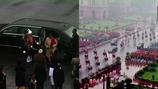 கொட்டும் மழைக்கு நடுவே.. முப்படைகள் பாசறை திரும்பும் நிகழ்ச்சி! கண்களை கவரும் டிரோன் நிகழ்ச்சி