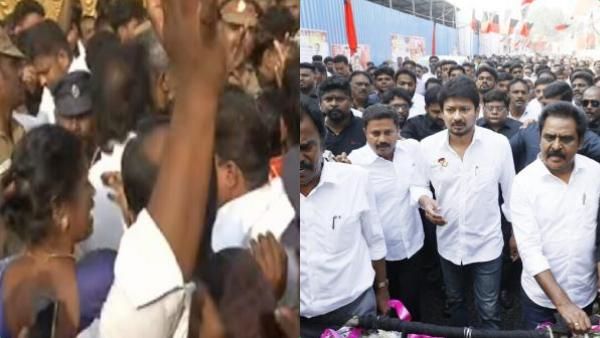 அமைச்சர் உதயநிதி ஸ்டாலினை திடீரென சூழ்ந்து முற்றுகையிட்ட பொதுமக்கள்.. சென்னையில் பரபரப்பு!