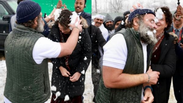 காஷ்மீரில் குழந்தையாக மாறி பனிக்கட்டிகளை மண்டையில் உடைத்த ராகுல்! விடுவாரா பிரியங்கா? ஒரே சேஸிங்தான்