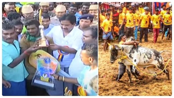 பாலமேடு ஜல்லிக்கட்டு..23 காளைகளை அடக்கிய தமிழரசன்..கார் பரிசளித்த முதல்வர் ஸ்டாலின்