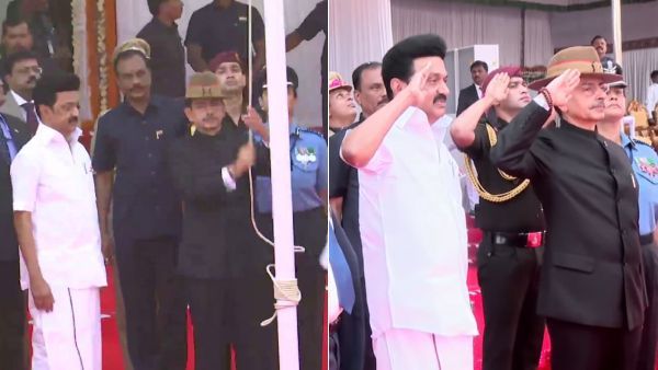 சென்னையில் தேசியக் கொடி ஏற்றினார் ஆளுநர் ரவி.. அணிவகுப்பு மரியாதையை ஏற்றார்!