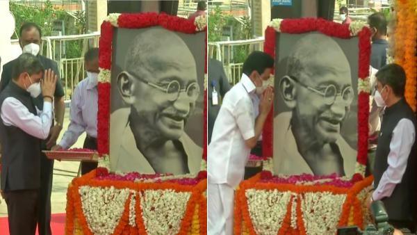 மகாத்மா காந்தி நினைவு தினம்..மோடி ட்வீட்.. எழும்பூரில் இணைந்து அஞ்சலி செலுத்திய ஆளுநர், முதல்வர்