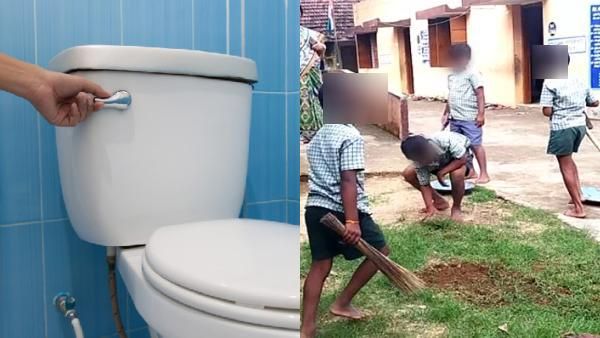 கழிவறையை கழுவிய மாணவர்கள்! இப்படிதான் வேலை வாங்குவீங்களா? சிக்கிய தலைமையாசிரியர்! பாய்ந்து வந்த கேள்வி