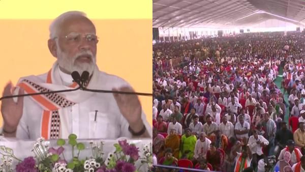 கர்நாடகா: காங், ஜேடிஎஸ்-ன் ஒக்கலிகா கவுடா கோட்டையில் பிரம்மாண்ட பேரணி.. மாஸ் காட்டிய பிரதமர் மோடி!