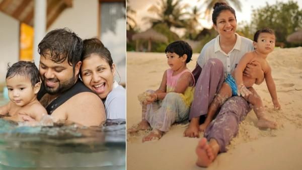 மகனுக்கு முதல் பிறந்தநாள்..கடற்கரை மணலில் குழந்தையாக மாறிய ஆல்யா மானசா