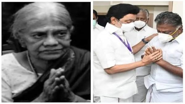 தாயார் மறைவு..ஓ.பன்னீர் செல்வம் வீட்டிற்கு நேரில் சென்று ஆறுதல் சொன்ன முதல்வர் ஸ்டாலின்