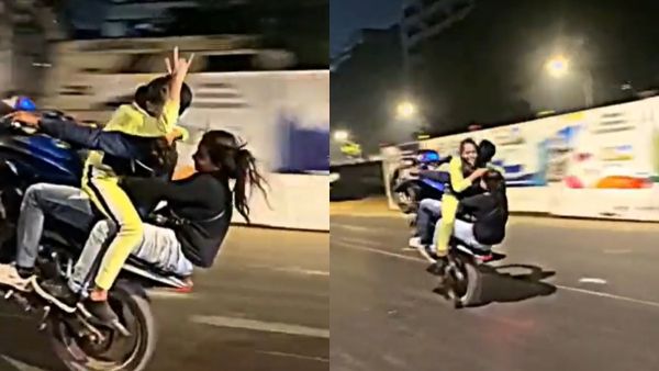 முன்பக்கமும் பின்பக்கமும் இரு சிறுமிகள்! நடுவில் இளைஞர்! நடு ரோட்டில் செய்த காரியம்! போலீஸ் ஆக்ஷன்