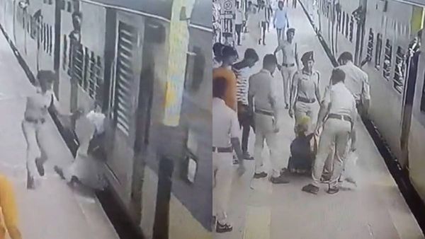 ரயிலில் ஏற முயன்று தவறி விழுந்த பயணி.. ஹீரோ போல் காப்பாற்றிய பெண் போலீஸ்.. சல்யூட் போட்ட நெட்டிசன்ஸ்