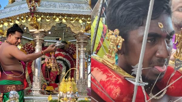 அந்தமான், சிங்கப்பூர் முருகன் கோயிலில் பங்குனி உத்திரம்..பாலபிஷேகம் செய்த பக்தர்கள்..அரோகரா முழக்கம்