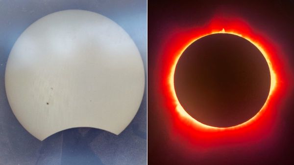 கருப்பு சூரியனை சுற்றி நெருப்பு வளையம்..ஆஸ்திரேலியாவில் நிங்கலூ முழு சூரிய கிரகணத்தை ரசித்த மக்கள்