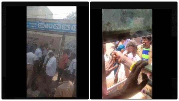 பஸ்ல பாருங்க.. பயணியை தரதரன்னு இழுத்து, 